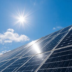 Close-up of a solar panel under a clear sky