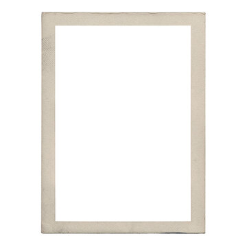 Old Photo Frame Texture. Isolated PNG Postcard. Ripped Border. Torn Paper Figured Edges. Vintage Card For Overlay