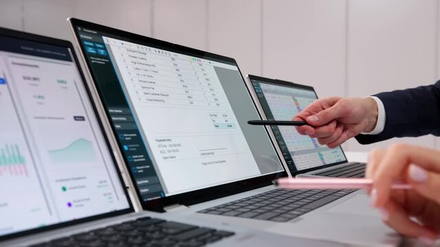 Invoice On Laptop Computer Screen