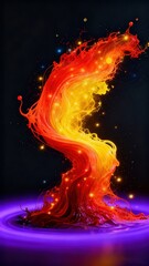 Abstract Neon Light Flow Energy Art, Dynamic Glowing Digital Visual Effect for Tech Theme Background, Music Festival Poster, Creative Advertising and Futuristic Design.
