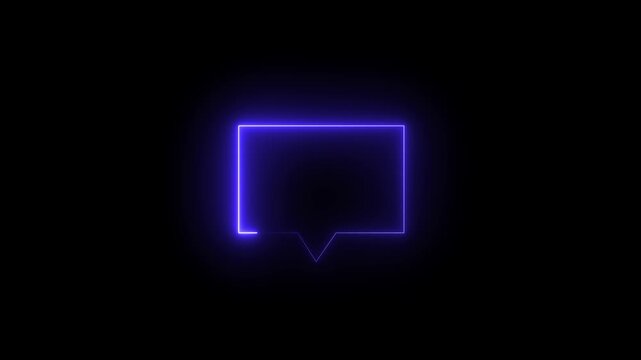 Message mail box, 4k. Message Box Animation. Glowing neon message box icon animation video notice receive massage animated sign symbol.