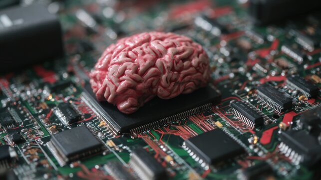 Artificial brain sits on computer circuit board