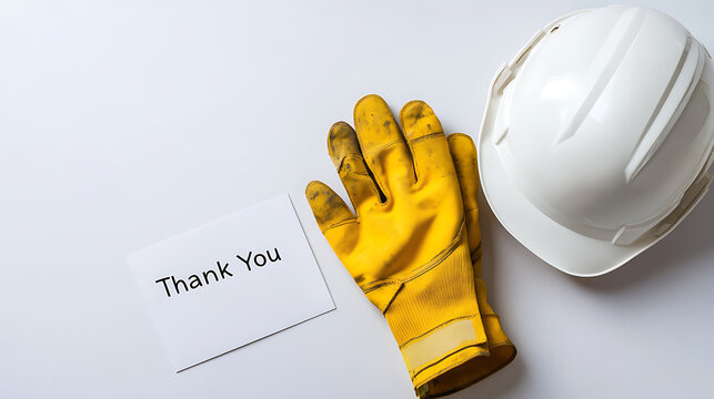 A heartfelt thank you for the hard work and dedication! Safety gear and a card shows appreciation to those who contribute with labor and commitment.  A small gesture of thanks.