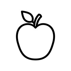 Minimal Black Apple Outline Illustration For Food Health Wellness And Design Projects
