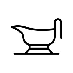 Minimalist Vector Illustration Gravy Boat Line Art Design Sauce Container Icon