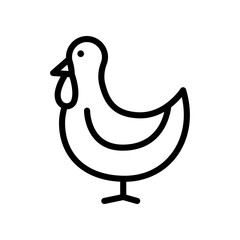 Cute Cartoon Chicken Doodle Icon for Farm, Blog, Poster, or Educational Use