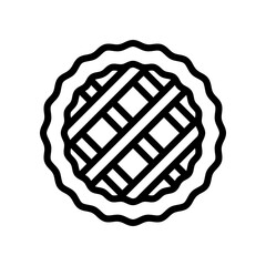 Simple vector illustration of a delicious apple pie with lattice crust isolated on a white background