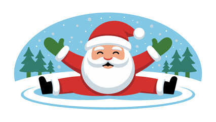 Joyful Santa Claus: A cheerful illustration of Santa Claus enjoying a winter scene, bringing holiday cheer and joy to all.