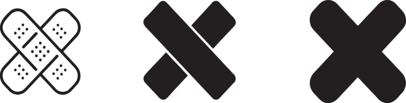 Three band aid icons