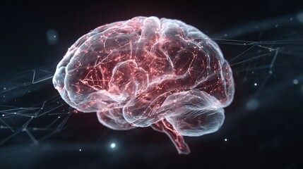 Glowing neural network brain abstract science