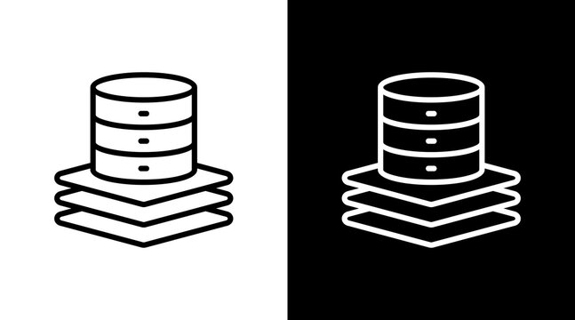 Data Layer White Icon Set Design