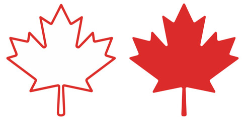red maple leaf canadian icon vector