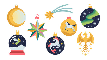 Festive Ornaments: A charming array of whimsical ornaments, each with unique designs, brings a touch of magic to the holiday season. © mstmahmuda