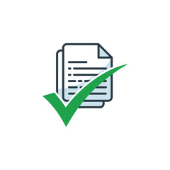 Document with a green checkmark indicating approval or completion