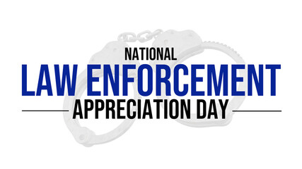 Simple and modern National Law Enforcement Appreciation Day banner design on white background, perfect for appreciation and awareness campaigns