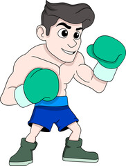 Serious Boxer Preparing for a Fight