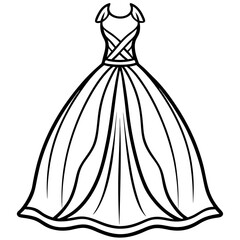Obraz premium Gown line art vector