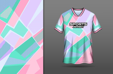 Sport jersey design with abstract geometric pastel colorful