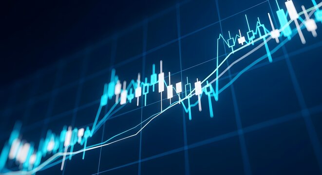 Abstract financial stock market graph with upward trend - Powered by Adobe