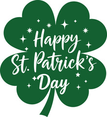 Happy St. Patrick&rsquo;s Day Shamrock Typography