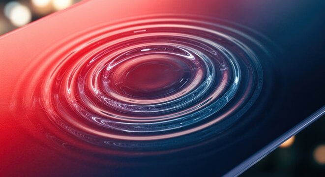 Captivating abstract vortex of swirling liquid with dynamic red and blue light creating a mesmerizing, futuristic, and energetic visual impact for modern design concepts.