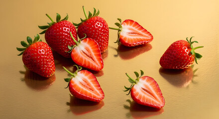 strawberries on a white background