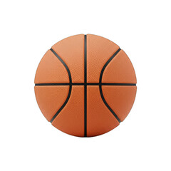Orange Basketball Isolated on Transparent Background Studio Lighting Detailed Texture Realistic Rendering