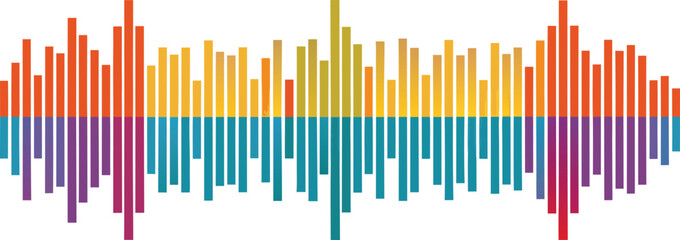 Obraz premium Colorful audio equalizer sound wave rhythm frequency analysis