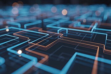 Digital circuit board data network connection modern background