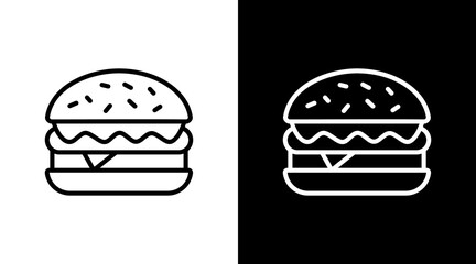 Burger  White Icon Set Design