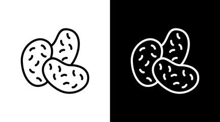 Chicken Nuggets  White Icon Set Design