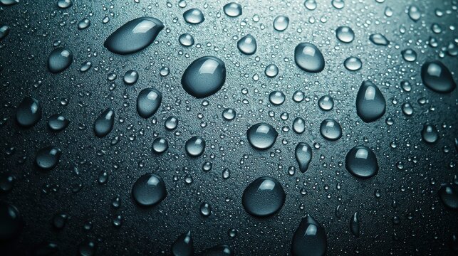 Water repulsion contact angle droplets hydrophobic surface spherical formation pattern surface tension macro photography scientific demonstration