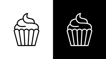 Cupcake  White Icon Set Design