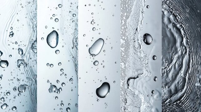 Droplet detachment force analysis water surface interaction comparison hydrophobic hydrophilic behavior contact angles surface tension forces macro scientific photography