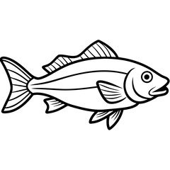Snapper line art vector