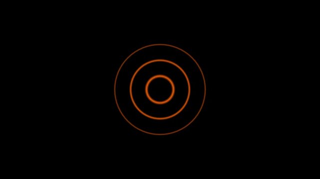 Abstract glowing neon radio wave animation on black background