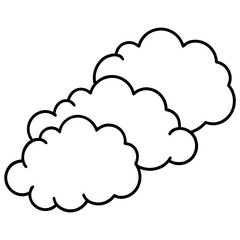 Cloudy line art vector