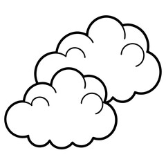 Cloudy line art vector