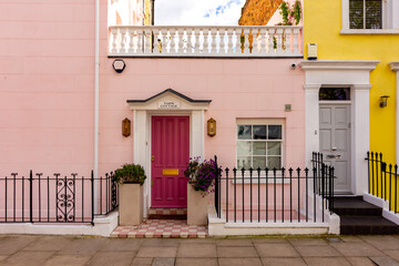 Colourful houses in Notting Hill, London, UK