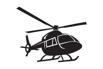 Helicopter silhouette with white background