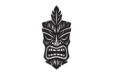 Ethnic mask silhouette with white background