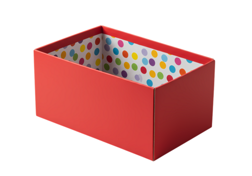 Festive coral colored box perfect for gift giving