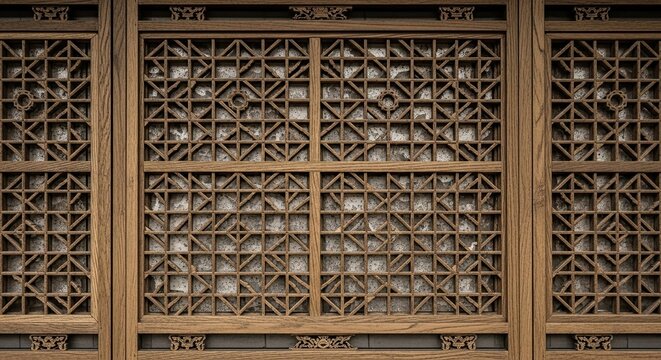  Intricate Geometric Latticework from a Chinese Home, Bathed in Diffused Light..jpeg
