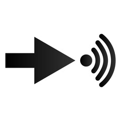Wifi sign with arrow, signal spot direction icon, vector illustration.
