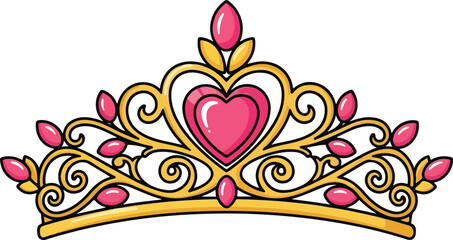 Princess Tiara Icon Luxury Fairy Tale Headpiece Vector © Nadira Designer 