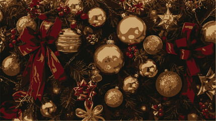 Christmas decoration illustration background