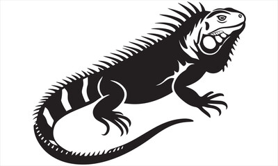 Iguana Silhouette SVG Bundle .Lizard Vector Clipart .