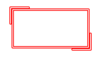Red Neon Minimalist Rectangle Frame Vector - Geometric Border Outline Graphic Design