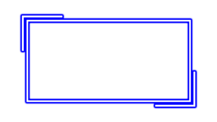 Blue Neon Minimalist Rectangle Frame Vector - Geometric Border Outline Graphic Design
