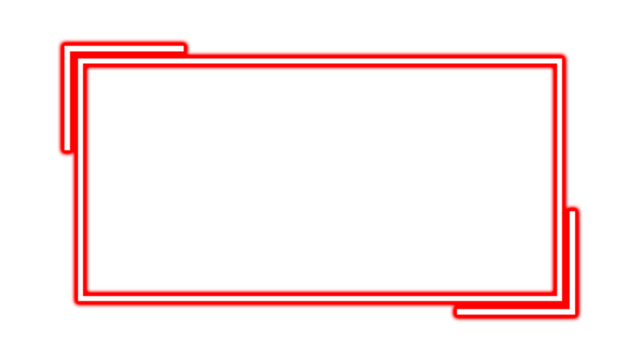 Red Neon Minimalist Rectangle Frame Vector - Geometric Border Outline Graphic Design